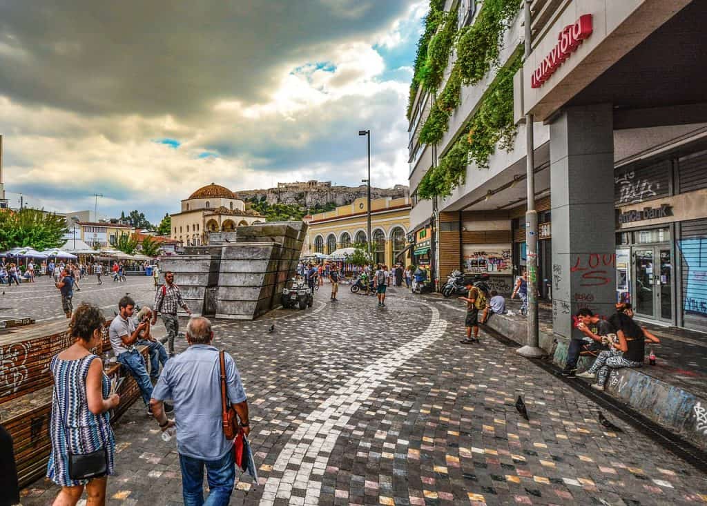 Plaka a lively neighborhood in Athens